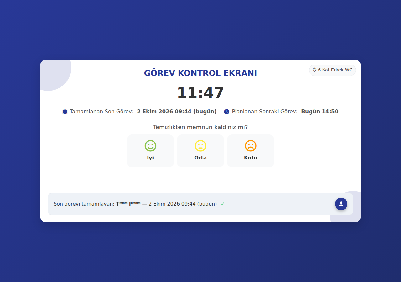 FMTracker arayüzünden örnek görev ekranı: görev kayıtları ve durum bilgileri tarayıcı penceresinde gösteriliyor.